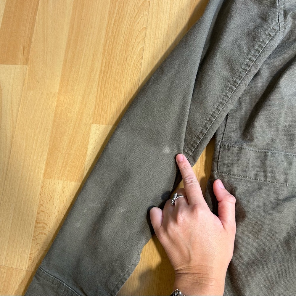 The North Face Utility Flannel Lined Cargo Chore Jacket Olive Green SM‎ - Picture 11 of 11